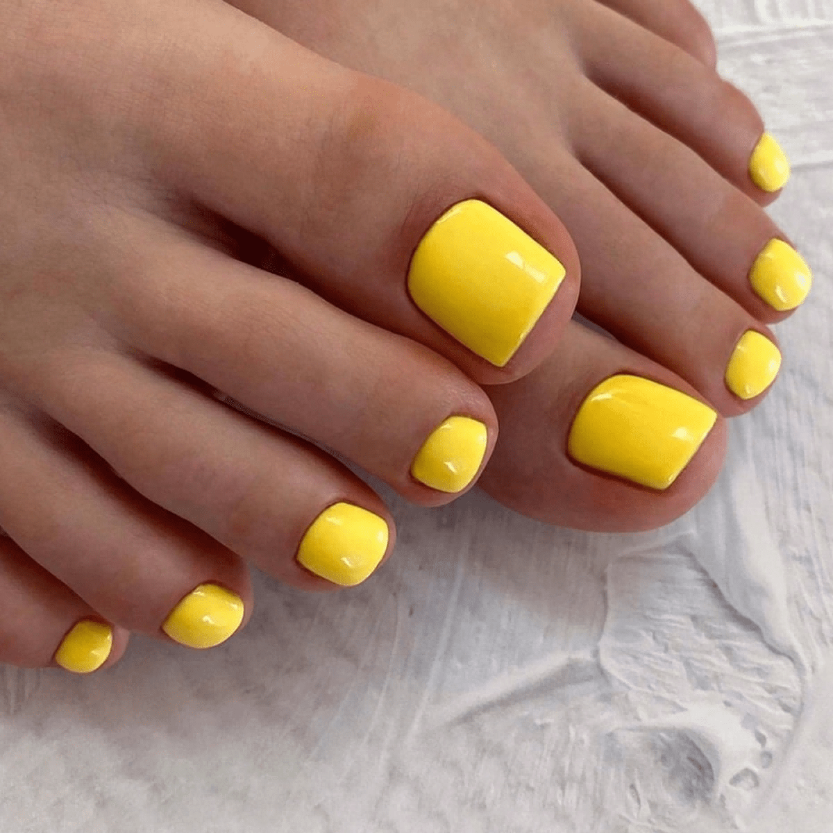 Neon Yellow Green Acrilyc Toenails 24pcs Yellow Fake Toe Nails