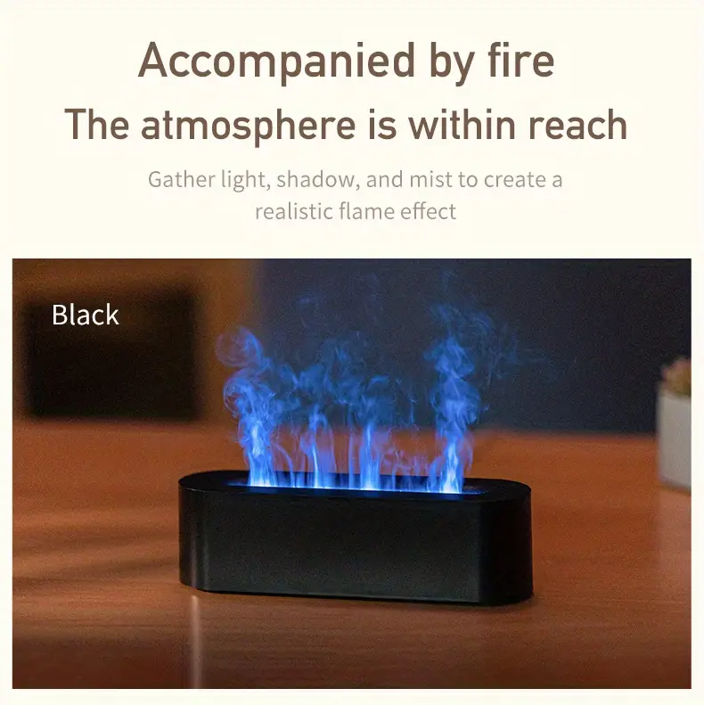portable usb flame fragrance diffuser fragrance machine 150ml seven color flame humidifier home office desktop mini air h2o air humidifier water shortage automatic power off details 3
