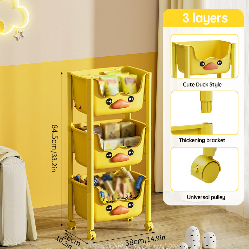 Cute Duck Design Storage Cart Dolls Toys Storage Rack - Temu