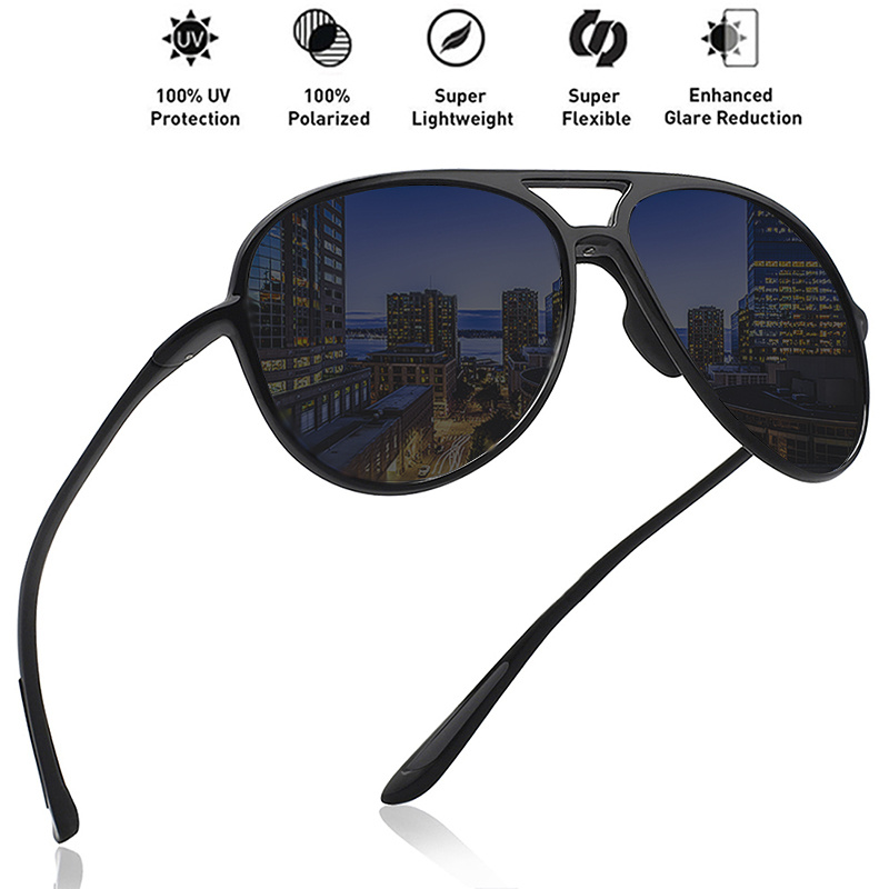 MAXJULI Square Polarized Aviator Sunglasses for Womens Mens 70s Vintage Double Bridge Glasses MJ8005 for American Football Spectators,Temu
