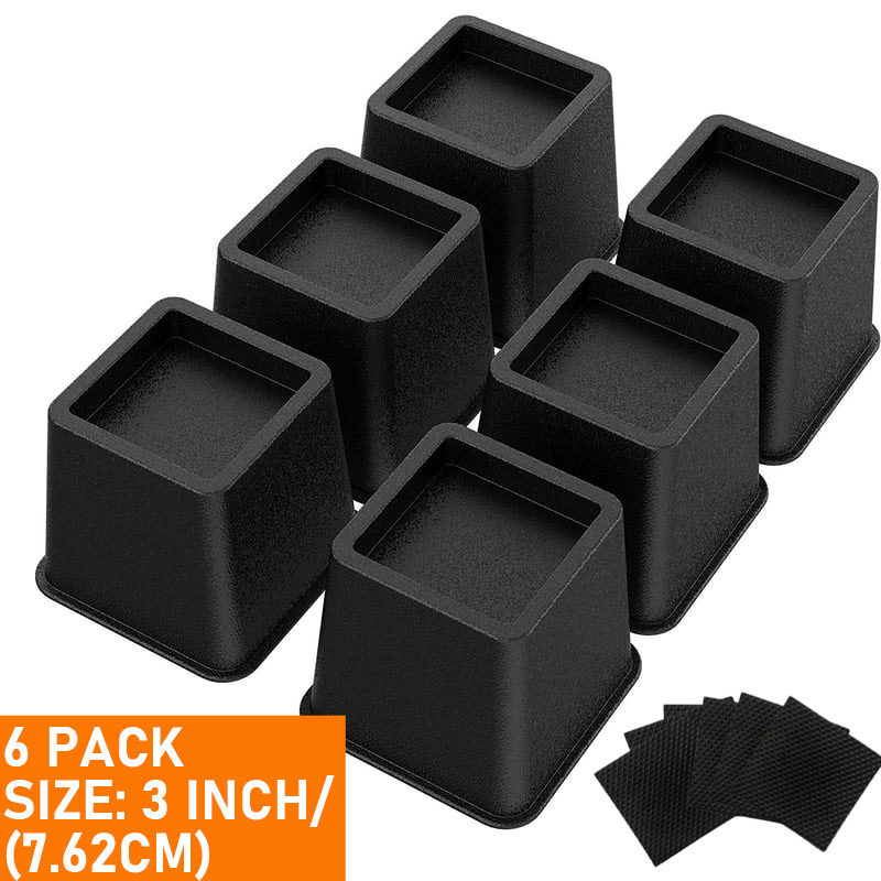 Nktier 4pcs 2in Bed Risers,Heavy Duty Furniture Risers for Sofas Stackable Bed Lifts Risers,Bed Lifters for Chair Desk Leg Fridge,Lifts Up to 1300 lbs