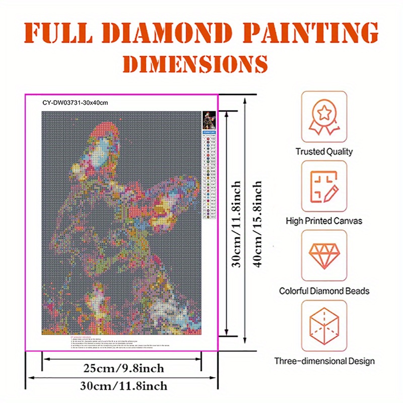 Diy Adult Diamond Painting Kit, Dog Diamond Art Animal All Drilled Round Diamond  Painting Accessories For Cross Stitch Crafts Canvas Home Decoration