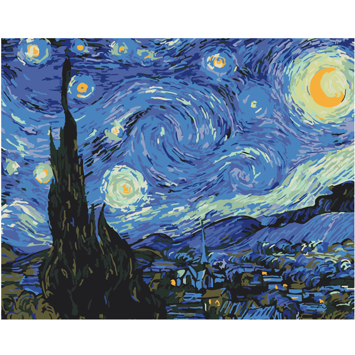 Painting By Numbers Kit Starry Night Landscape Picture By - Temu