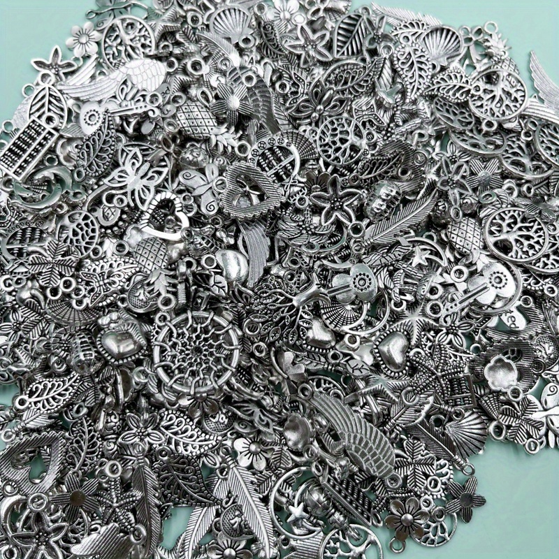 Vintage Charms Bulk Lots Mixed Antique Silver Golden Alloy - Temu