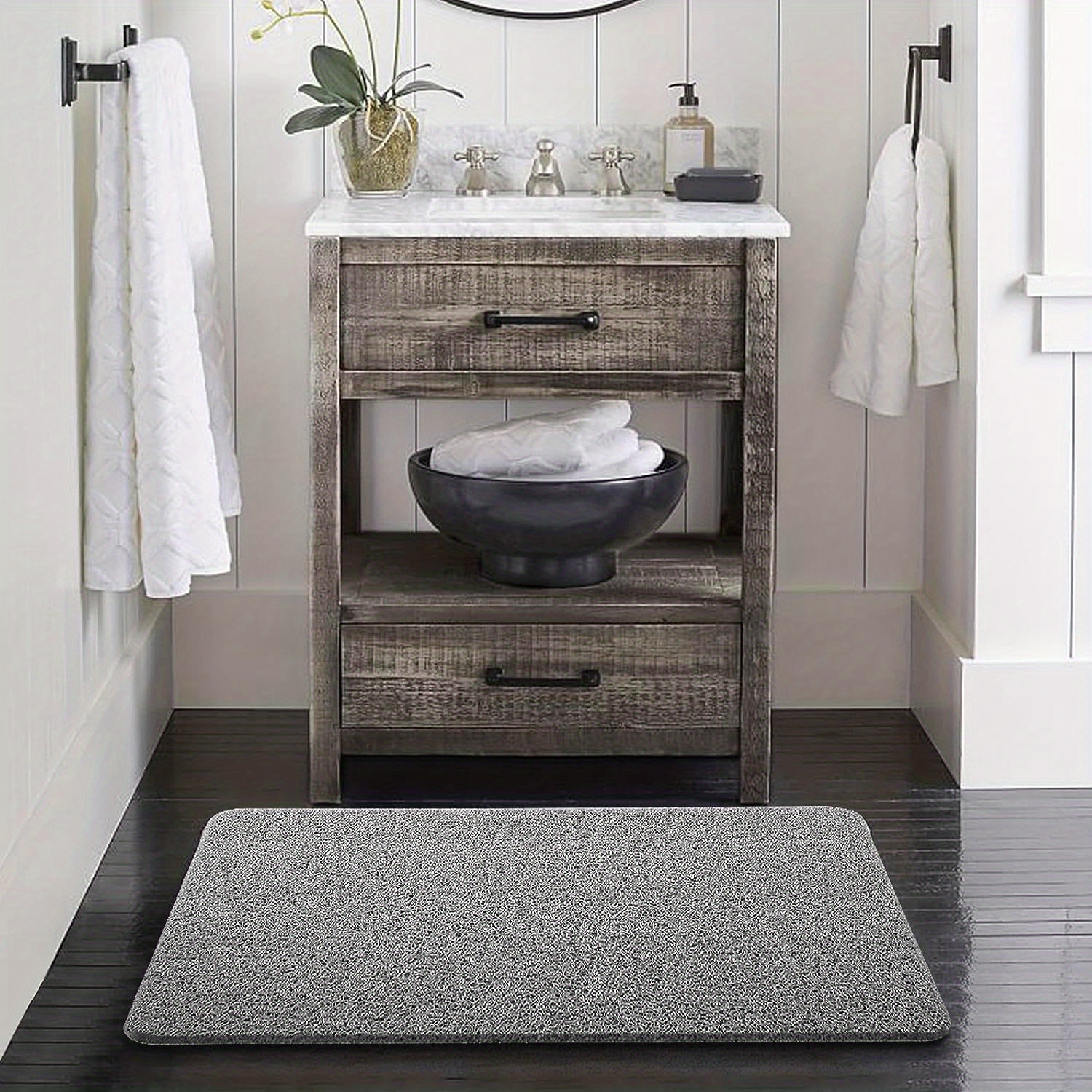 Solid Color Bathroom Mat Non slip Bath Rug Wear resistant - Temu New ...