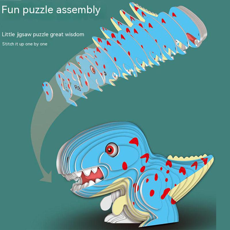 tres dimensional puzzle 3d papel dinosaurio animal diy Temu Chile
