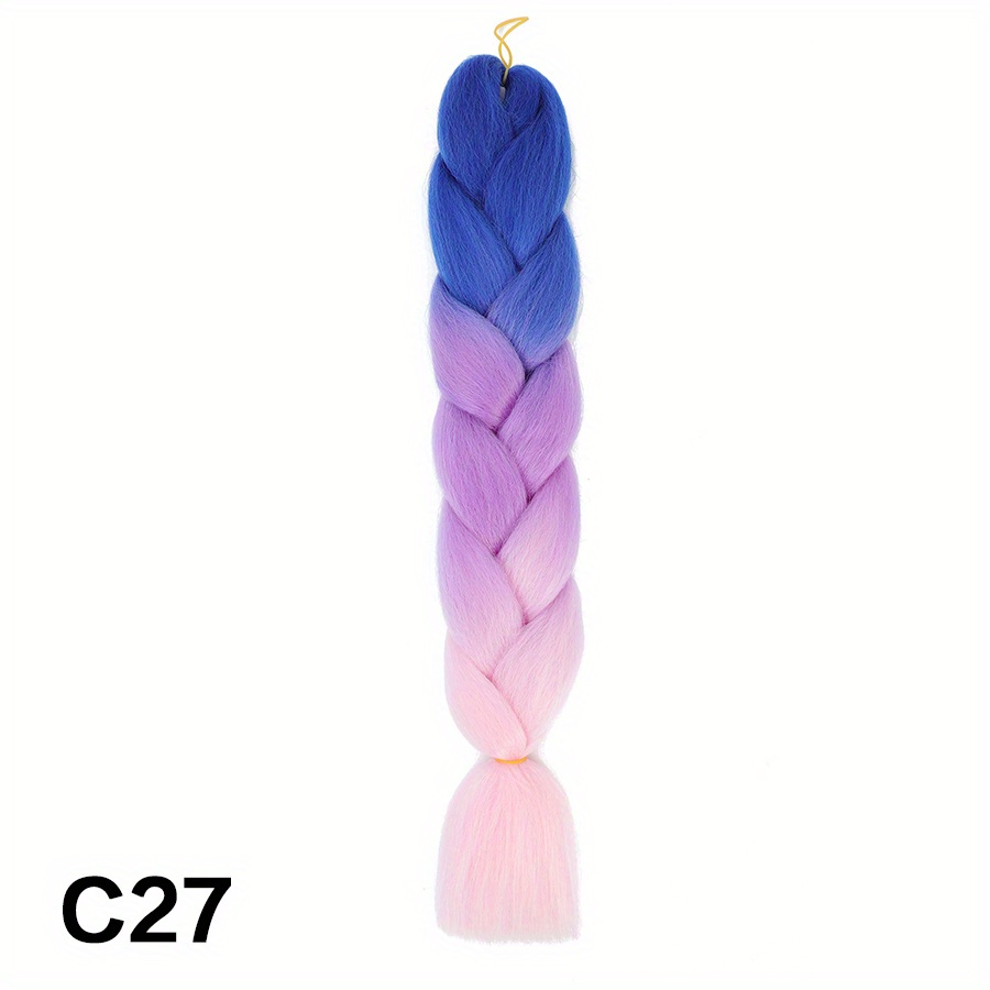 New Fanshion 24" Synthetic Jumbo Braid Hair Extension African Braiding Attachment For Dread Braids Blend Ombre Candy Color