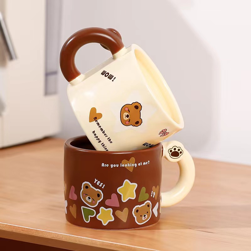 Buy Wholesale China 380ml Cute Bear Mug With Lid And Spoon, Kawaii Cup  Novelty Mug For Coffee, Tea And Milk, Mug Gift & Ceramic Mug at USD 2.1