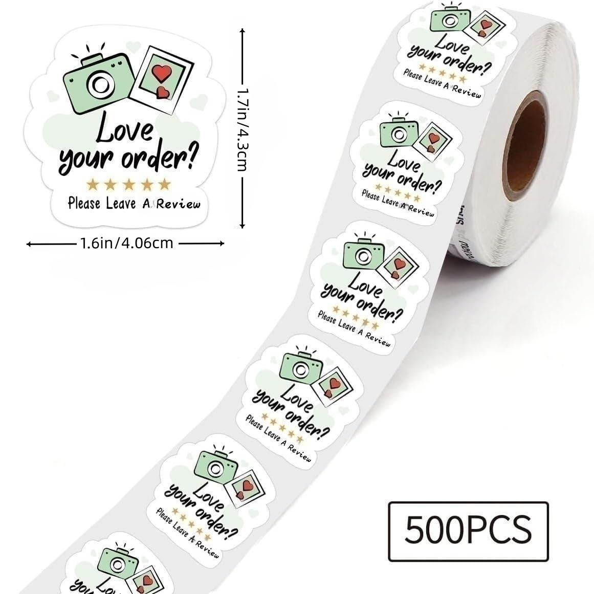 500pcs Star Camera Design Thank You Stickers - Small Business Online Shops, Envelope Seals & Gift Bag Decorations