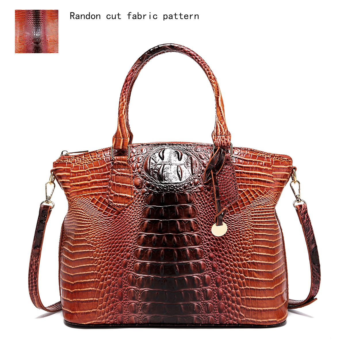 Authentic Crocodile Skin Women's Handbag Shoulder Bag Shiny