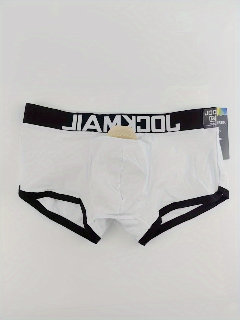 Jockmail Men's Butt Lift Underwear with Detachable Cup Liner Cotton Boxer  Briefs