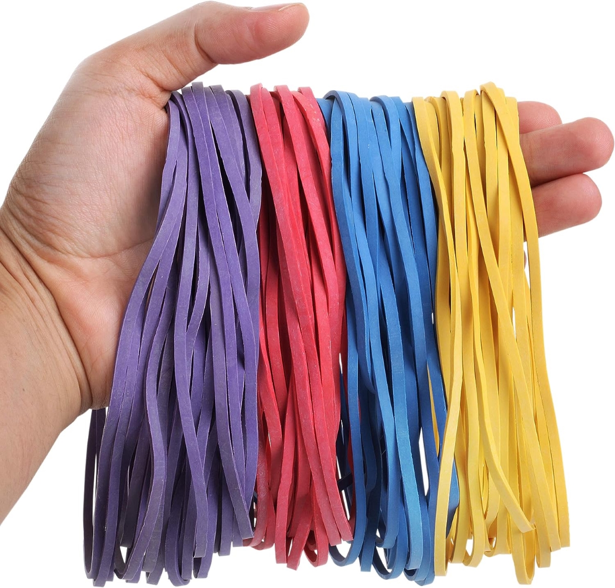 4 rollos de banda de goma elástica de alrededor de 400 piezas de bandas de  goma de colores, bandas de goma elásticas, soporte de papelería, bandas