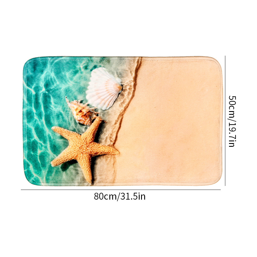 Non slip Diatom Mud Soft Bathroom Mat Beach Starfish Shell - Temu