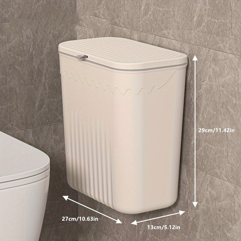 Kitchen Trash Can Comes With Hook And Sticker, Household Toilet