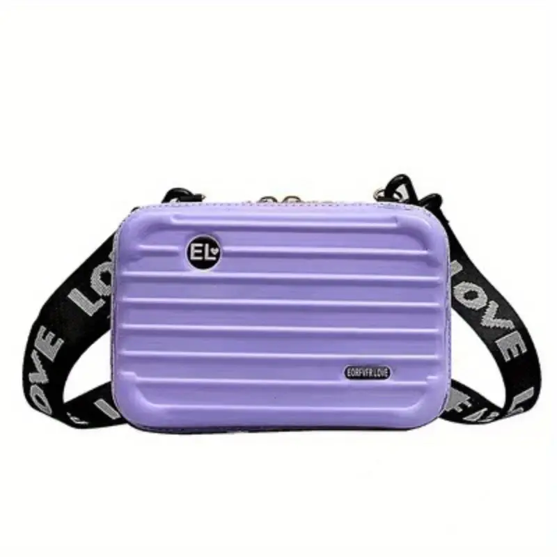 Hard Shell Cosmetic Bag Mini Suitcase Shape Crossbody Bag Shoulder