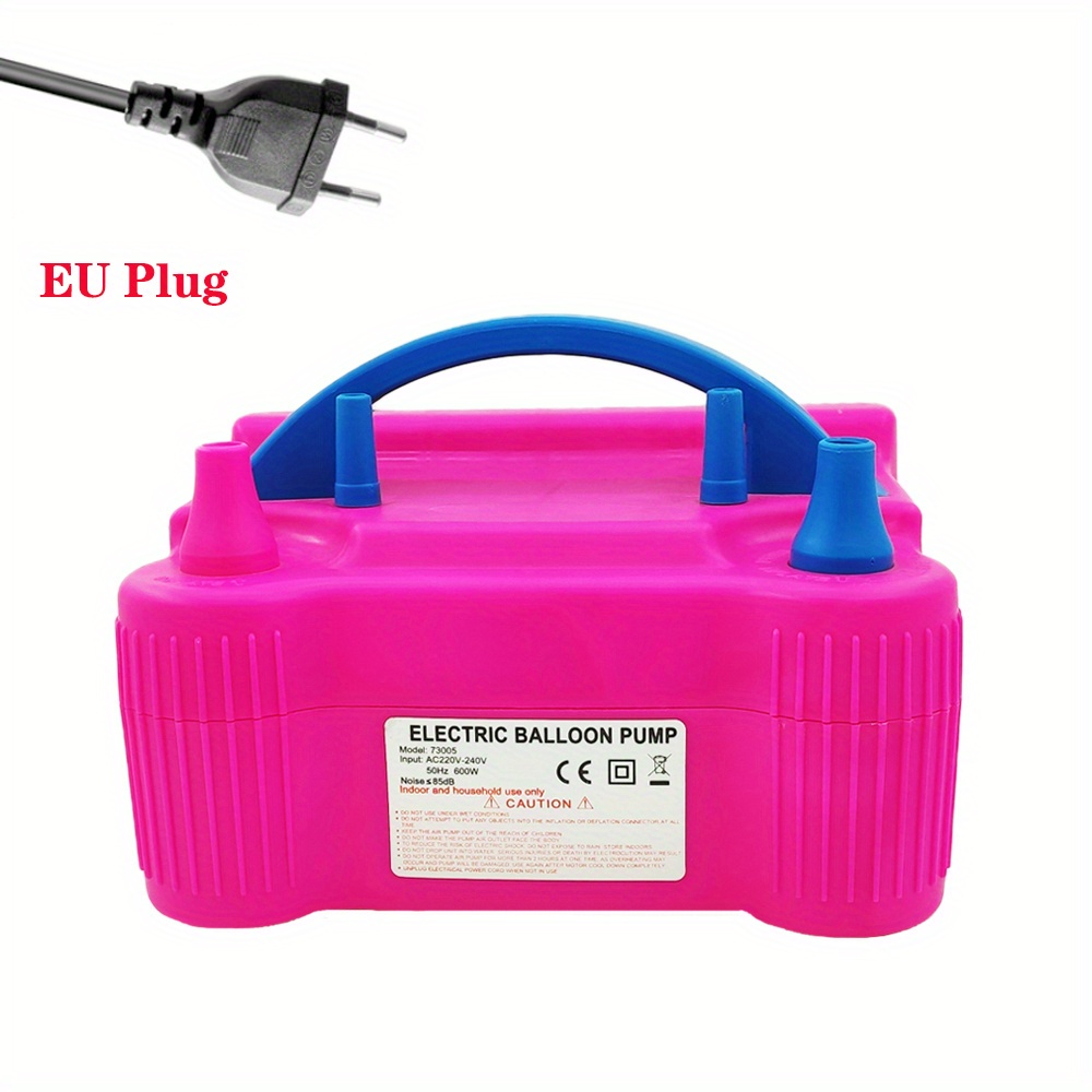 1pc Portable Electric Balloon Pump Automatic Inflator With Dual Nozzle For  Party Wedding Decoration - Pink