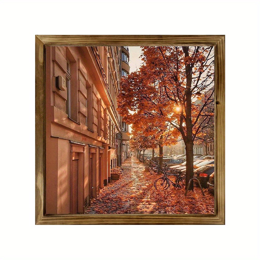 Orange yellow Autumn Leaves Decorative Frame Painting Plant - Temu