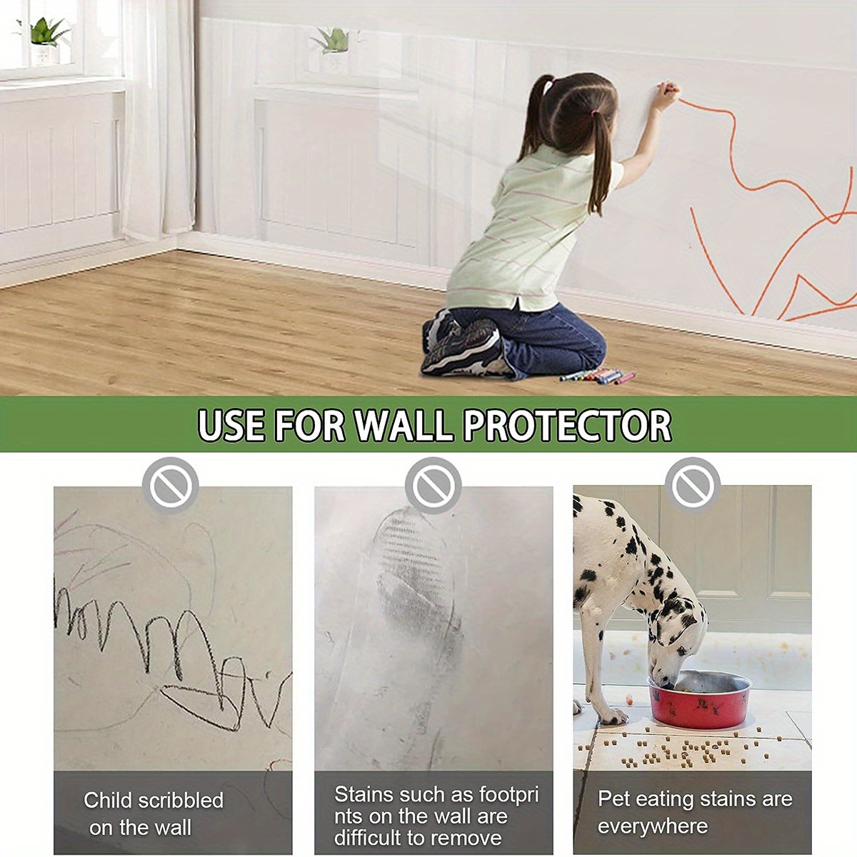 Electrostatic Absorption Wall Protective Film,Removable Clear Wall  Protector Oil Proof Waterproof Sticker Furniture Protective Film  Sticker,Heat