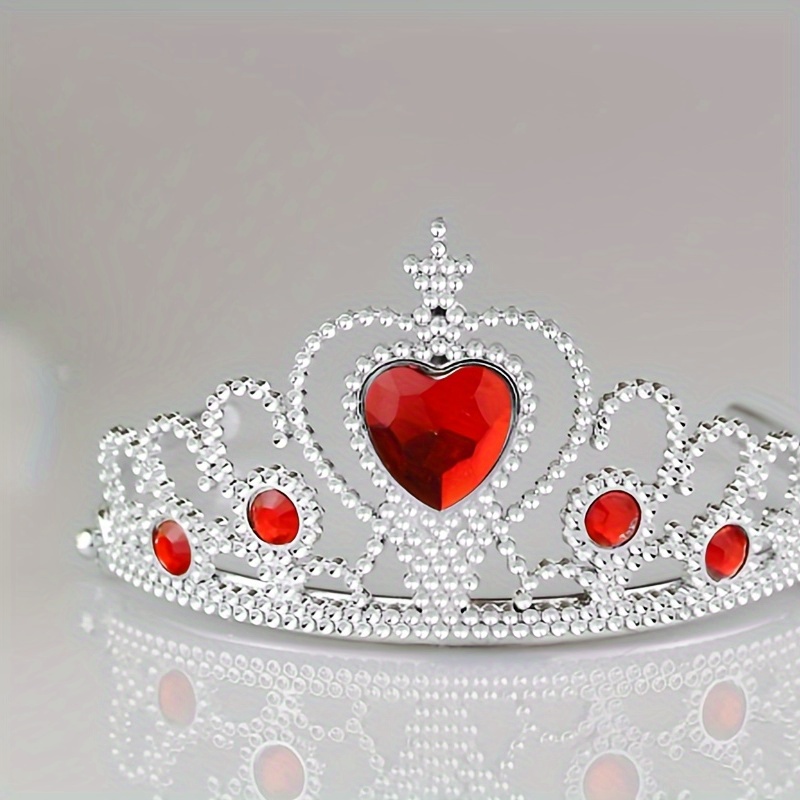 Cute Rhinestone Tiara Princess Style Love Heart Crown Hair - Temu