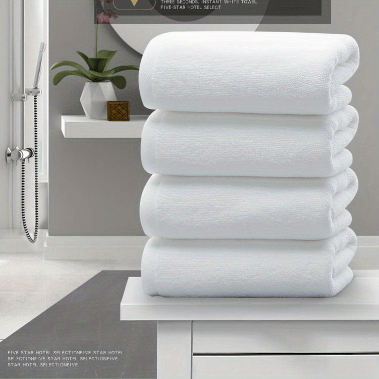 White Large Bath Towel, Absorbent Soft Cotton Thickened Bath Towel,  Household Hotel Supplies,, Bathroom Accessories - Temu