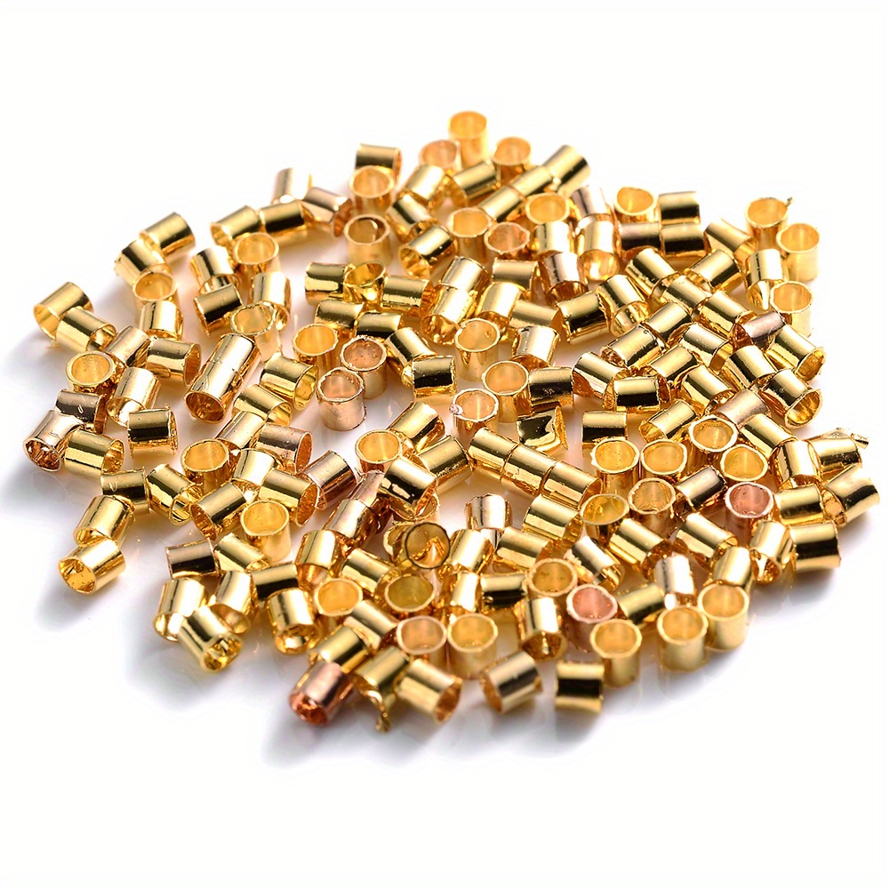 Alloy Colors Copper Tube Crimp End Beads Positioning Beads - Temu