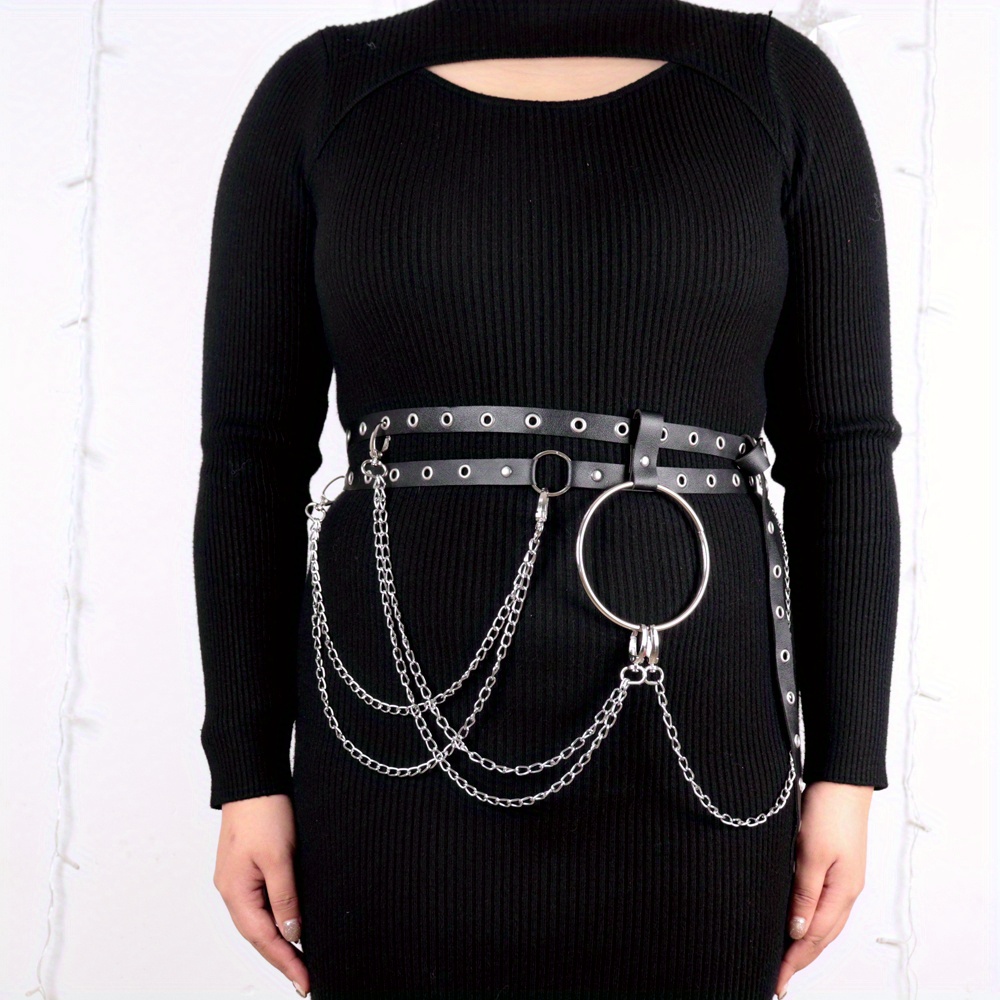 Plus Size Punk Waist Belts Classic Rivet Studded Chain - Temu United Kingdom