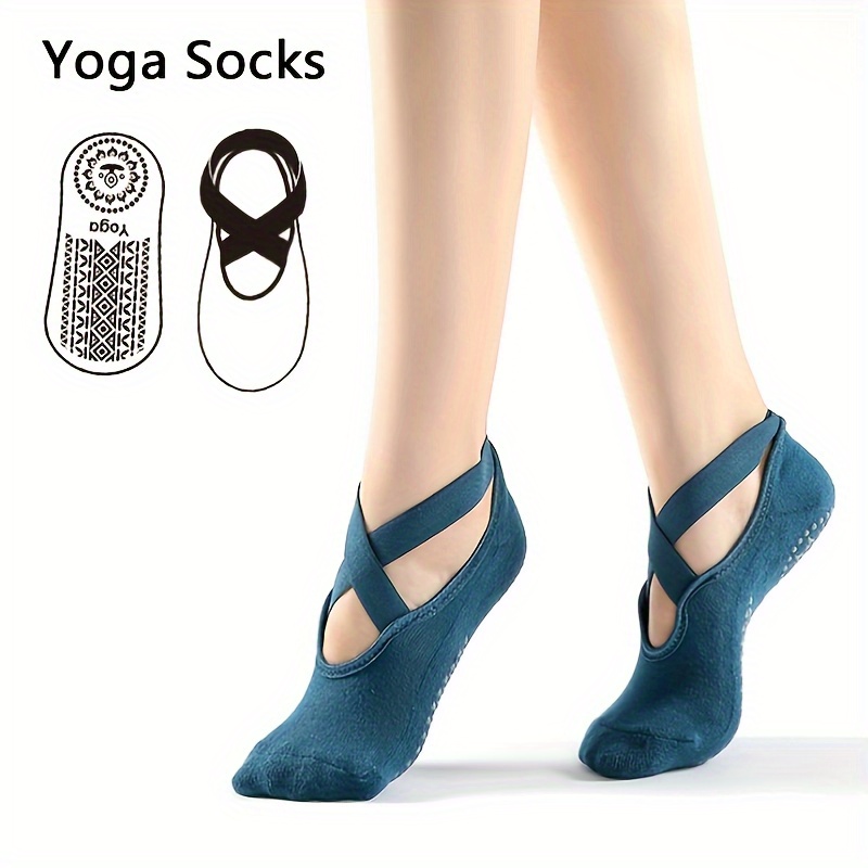 Non-slip Grip Yoga Pilates Socks With Straps Studio Socks for Pilates Yoga  Ballet 3 Pairs -  Canada