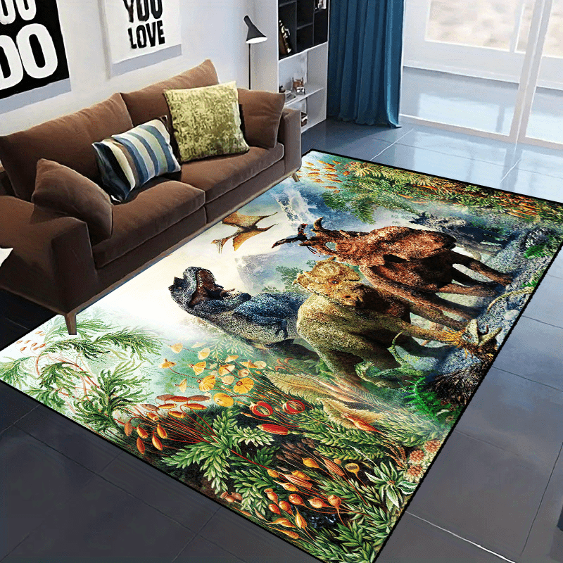  Modern Home Kids Play Area Rugs Drawn Dinosaurs Silhouette Color  Cute Dino for Childish Clothes Home Carpets Non-Slip Extra Size Yoga Mat  Runner Rug for Living Room Bedroom Kid Nursery Home