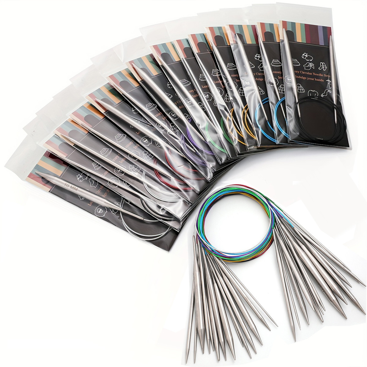 Mini 23cm Circular Sock Knitting Needles Stainless Steel Weaving Needlework  Tool Wool Cotton Yarn 1.6-4.8m DIY Knit Accessories - AliExpress