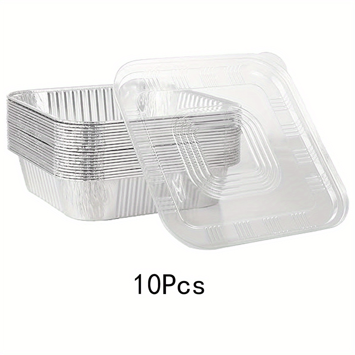 WANBAO 30 Pcs Disposable Aluminum Tin Foil Baking Pans Bakeware Square 8''  X 8'' X 2'' Inch Meal Prep for Catering, Baking Cakes, Breads, Brownies