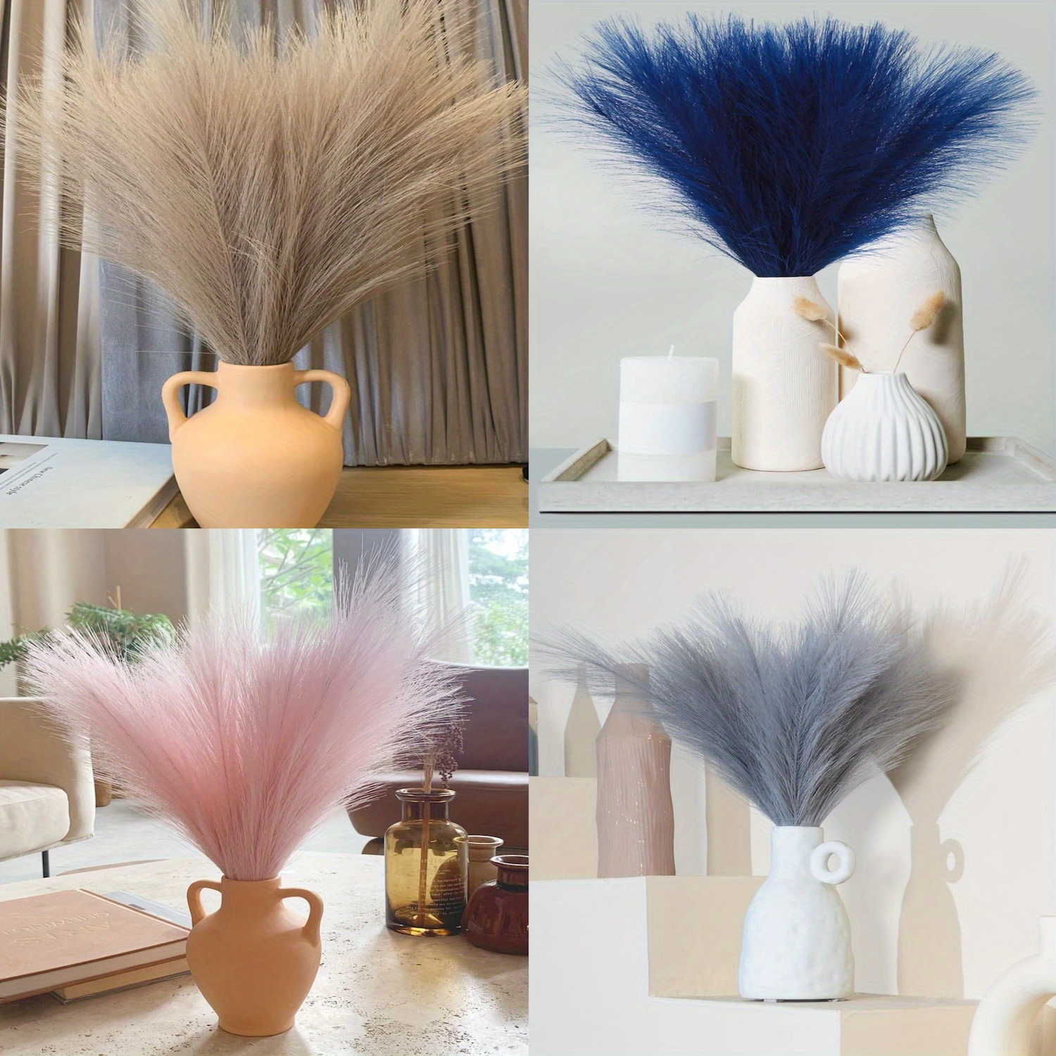 Artificial Pampas Grass Fluffy Artificial Reed Faux Pampas - Temu