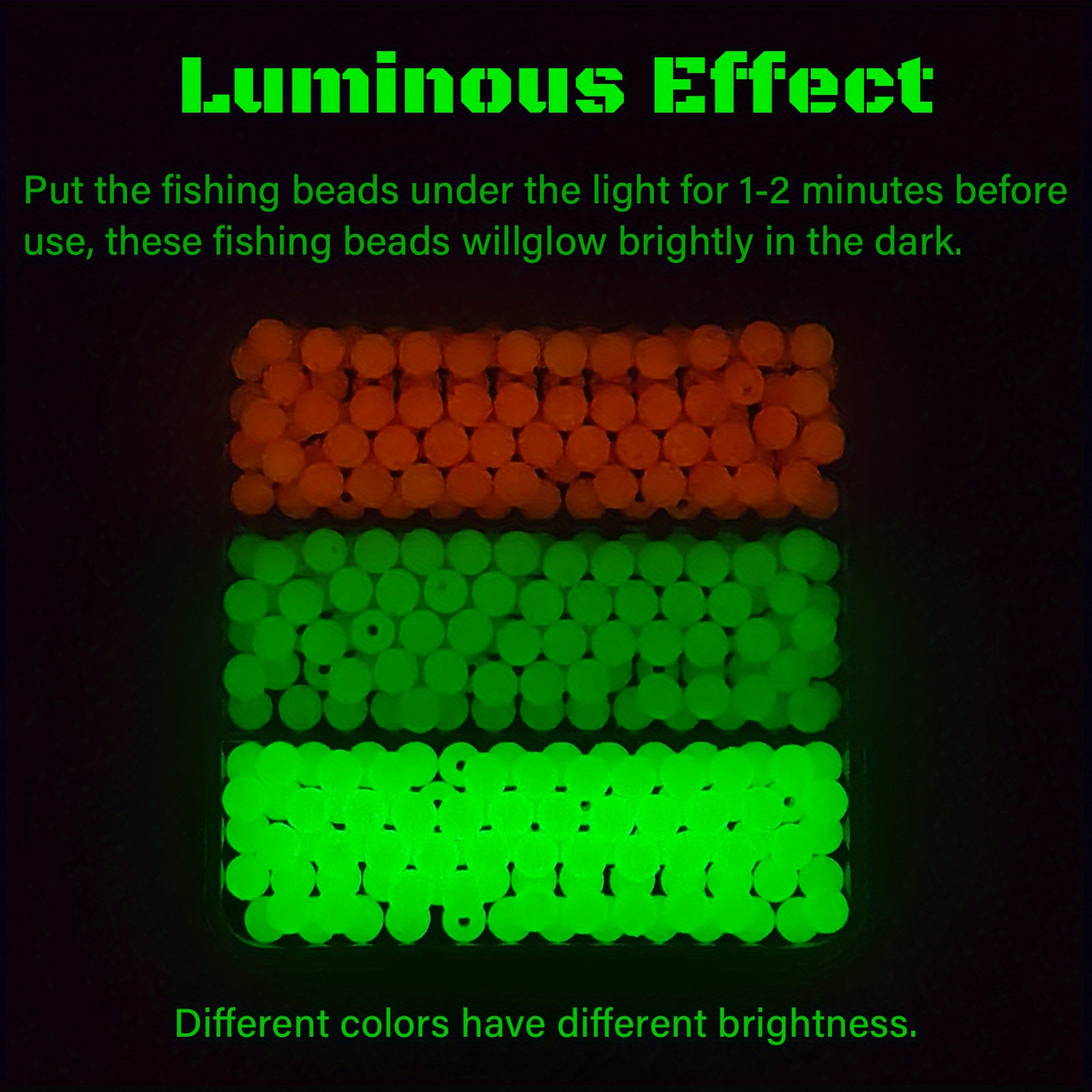 Kjeim Luminous Fishing Beads Round Plastic Beads Fishing - Temu