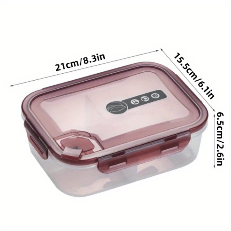Lunch Box-1330ml Leakproof 6 Compartment Bento Box, Book Style Food  Container With Cutlery, Safe For Microwave, Dishwasher