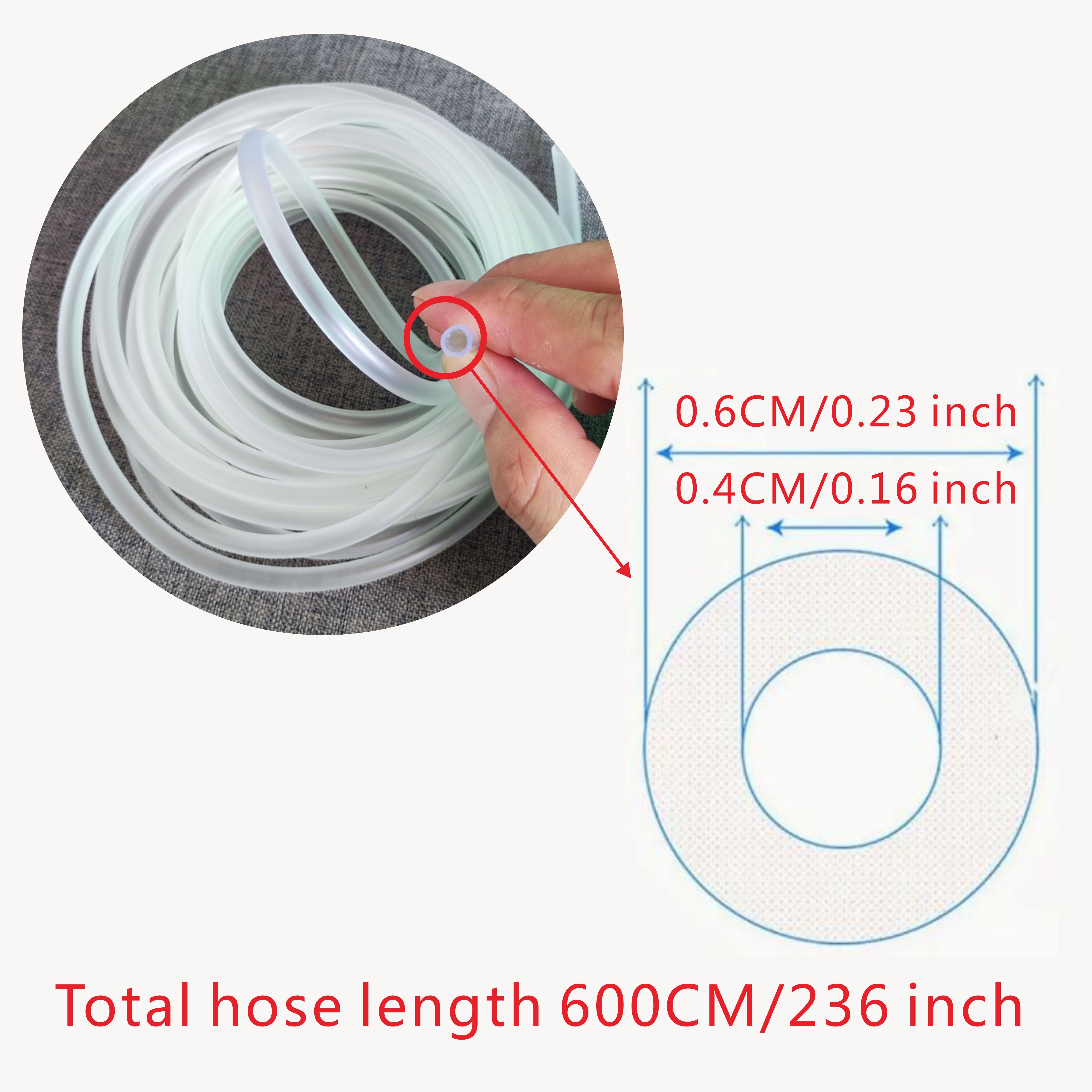 236-inch Transparent Pvc Airline Tubing For Aquariums - 4mm Oxygen Hose, Fish Accessory