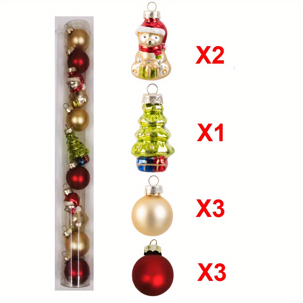 Mini Glass Vintage Christmas Ornaments Hanging Pendants Xmas - Temu