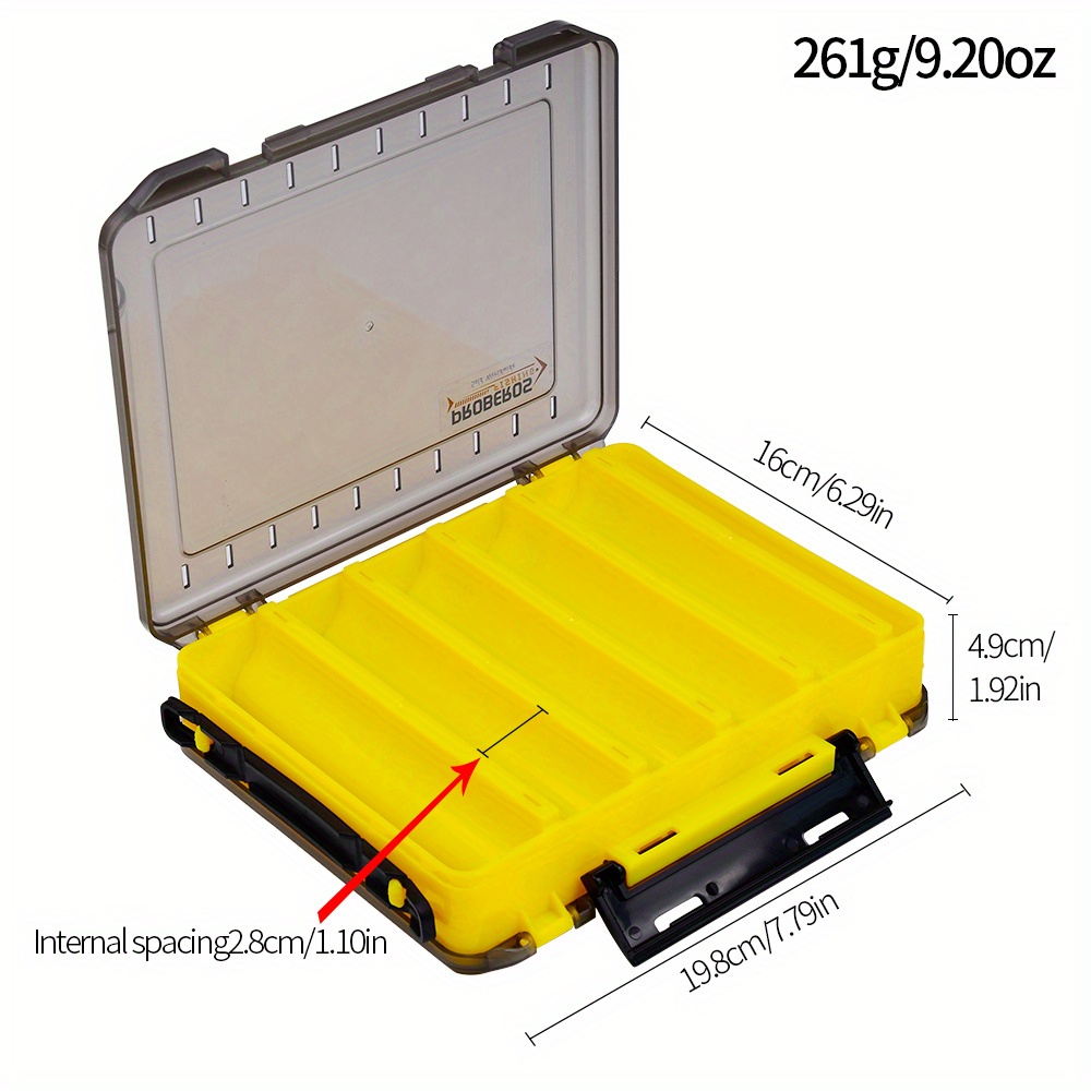 Fishing Bait Storage Box Double-layer Fishing Lure Box Fishing Tackle  Storage Box(2 Pcs, Yellow)