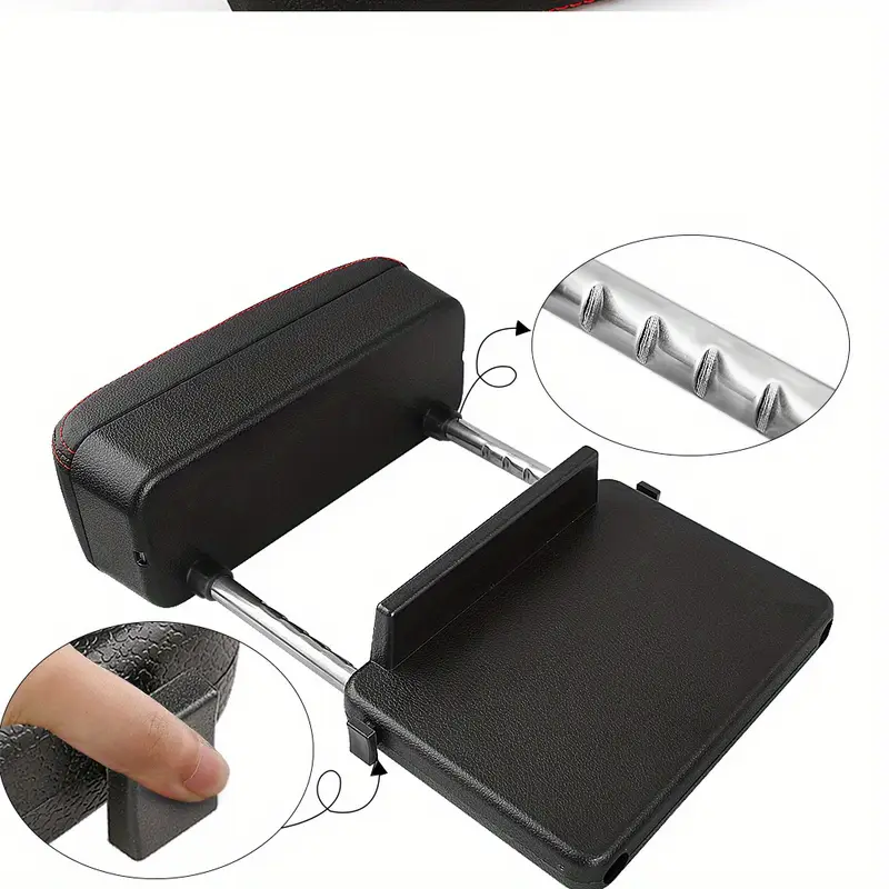 adjustable height car armrest cushion abs material elbow rest pad vehicle console organizer with storage box compatible with models automotive interior accessories center floor consoles details 6