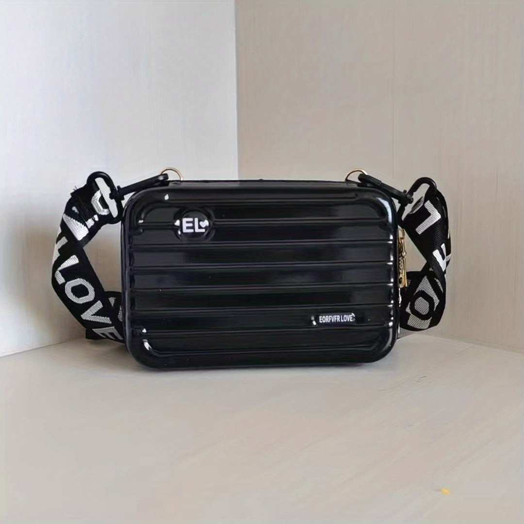 Trendy Suitcase Shaped Box Bag, Leopard Pattern Crossbody Bag, Mini Square  Purse With Zipper - Temu