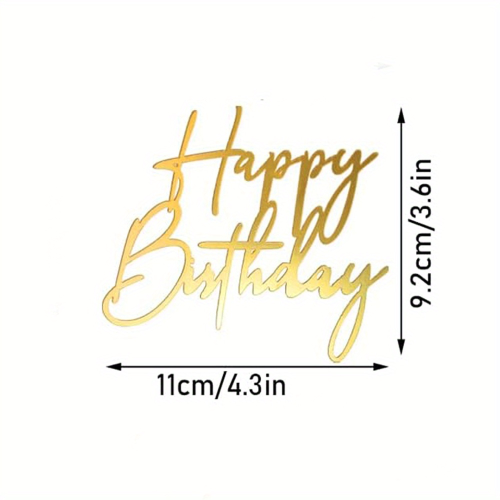 Happy Birthday Cake Toppers Side Mirror Acrylic Cake Topper - Temu ...