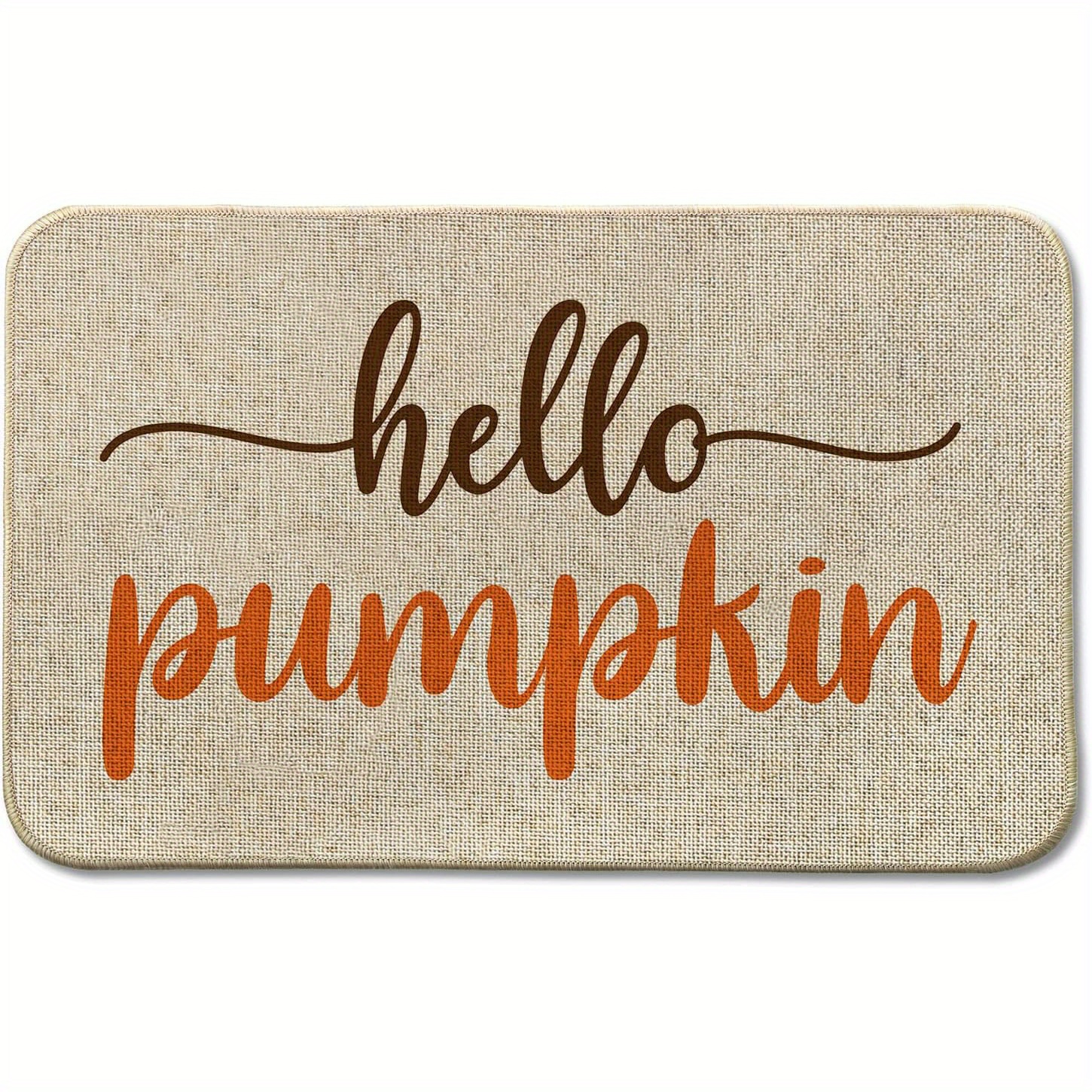 Hello Autumn Welcome Doormat, Fall Leaves Themed Door Mat, Autumn