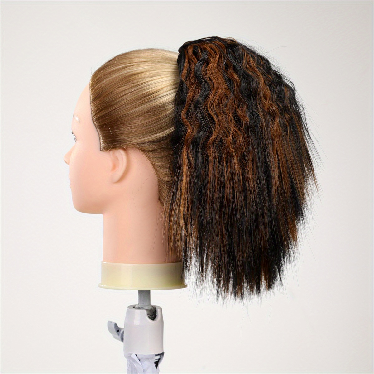 Ombre Kinky Curly Wave Ponytail Extension 30 48 Cm Short Corn Wave Drawstring