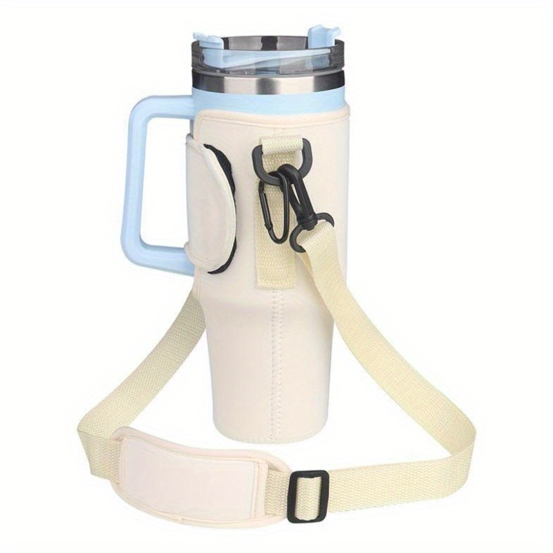 Portable Neoprene Insulated Cup Sleeves Water Bottle Carrier Durable Reusable Drink Bottle Bag for Outdoor Activities Walking Cycling Hiking Light