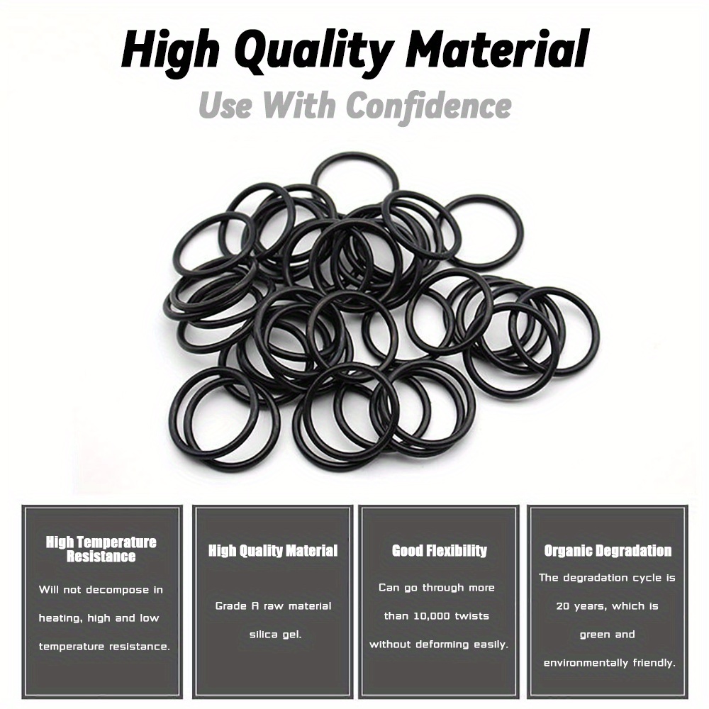 279Pcs O-ring Rubber Gaskets Seal Ring Set Nitrile Rubber High