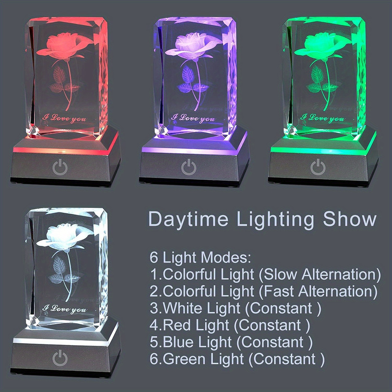 Plastic Usb Rechargeable Led Light Base 3d Crystal Glass - Temu