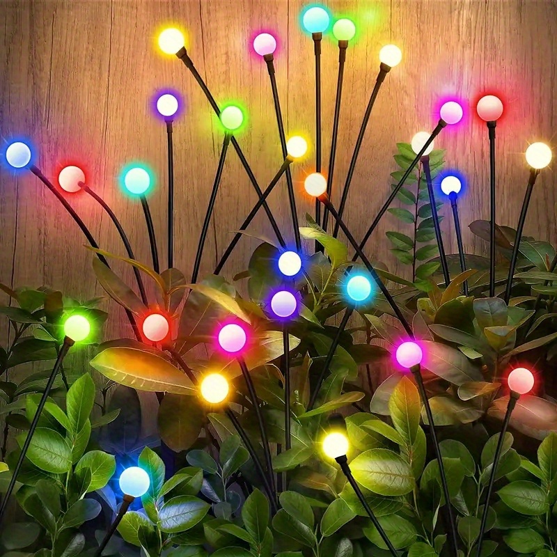 Solar-Powered Starburst Swing Lights - 6 LED, Warm White or Multi-Color Options for Garden & Backyard Decor