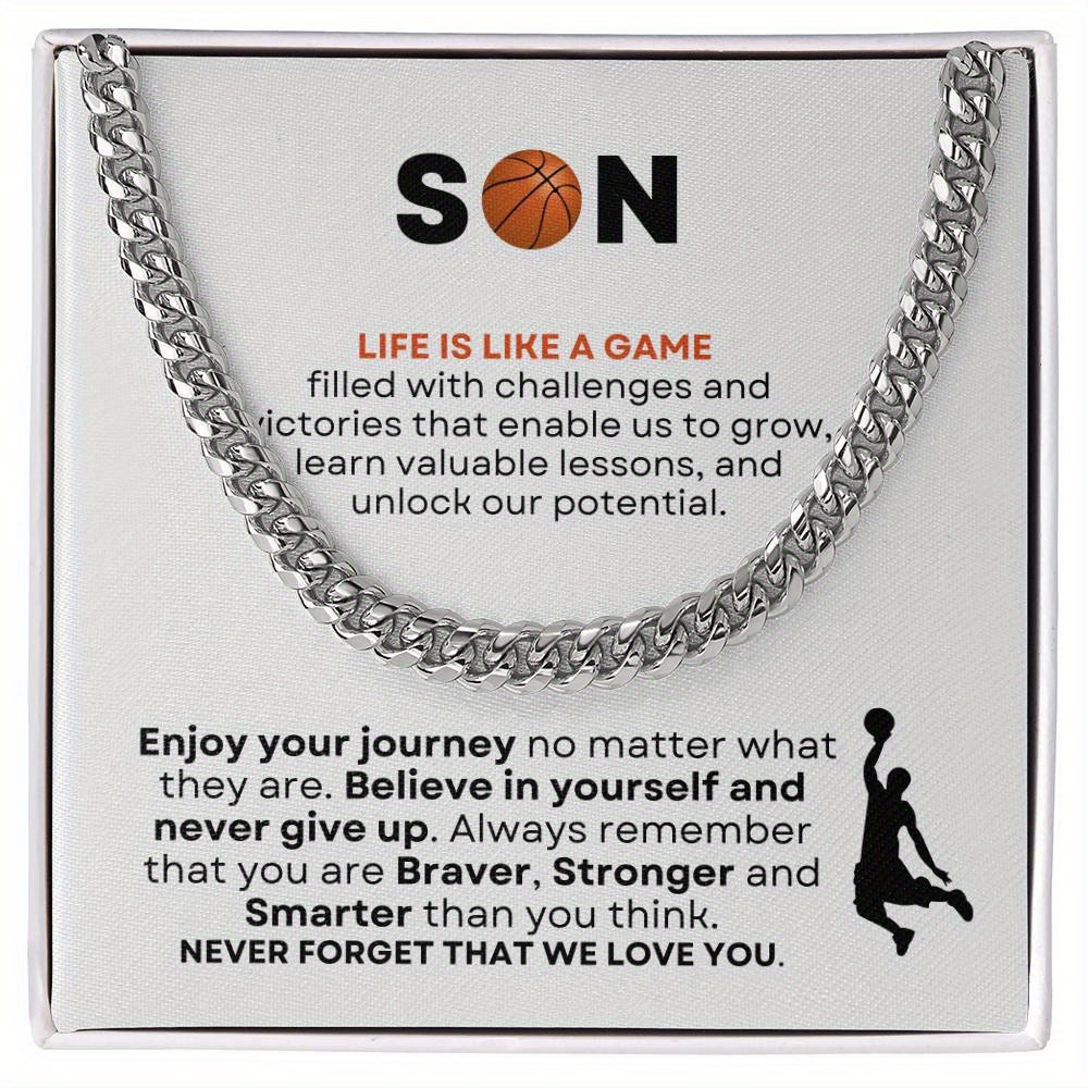 TEMU Son Birthday Gift, Cuban Link Chain Gift For Son, To Son From Dad And Mom Gift, Basketball Boys Gift, Basketball Player Son TEMU Son Birthday Gift, Cuban Link Chain Gift For Son, To Son From Dad And Mom Gift, Basketball Boys Gift, Basketball Player Son