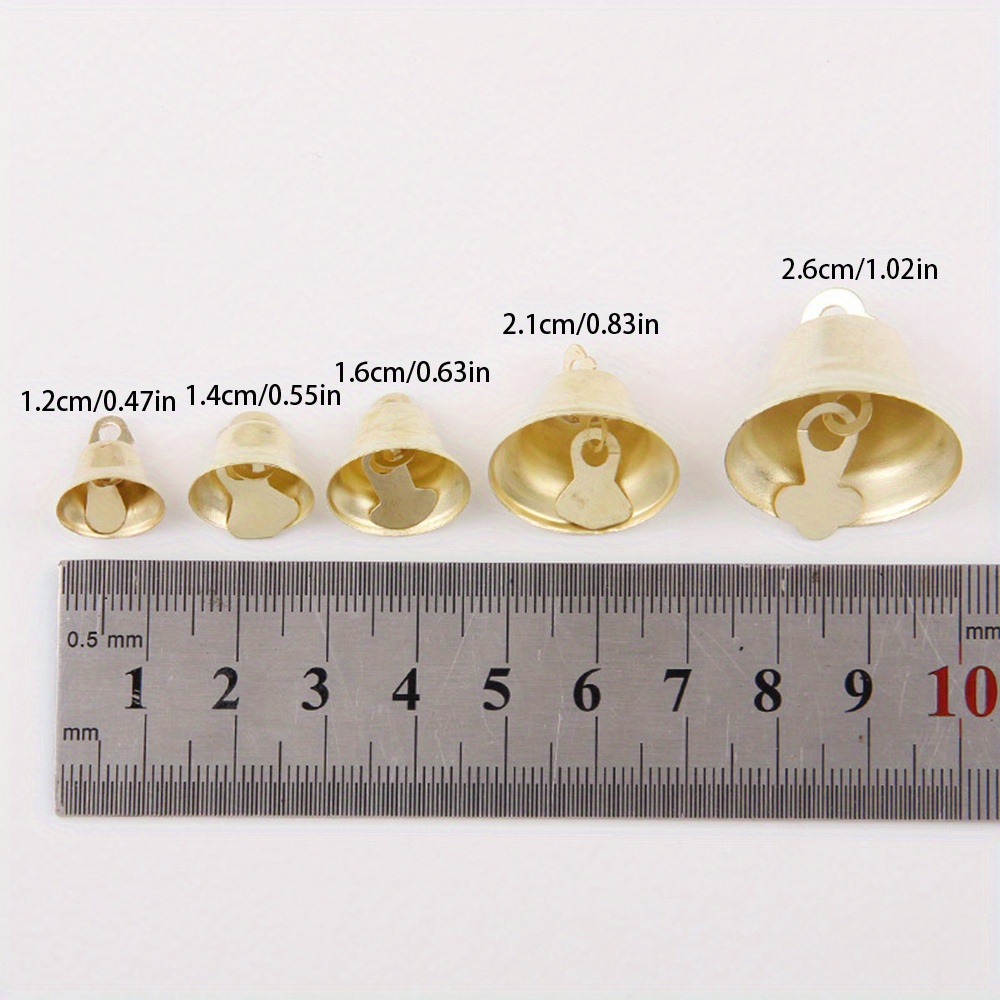 Encantos de cascabel pequeño de oro de 0.75 pulgadas y 0.787 in, 30 piezas