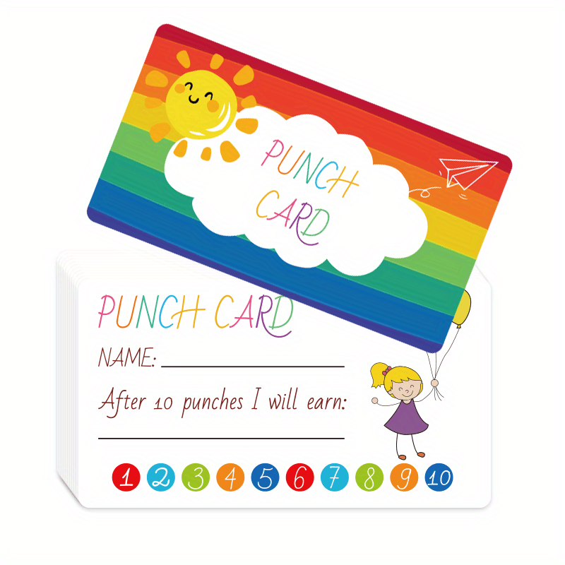 Printable Punch Cards, Incentive Cards for Students and Teachers