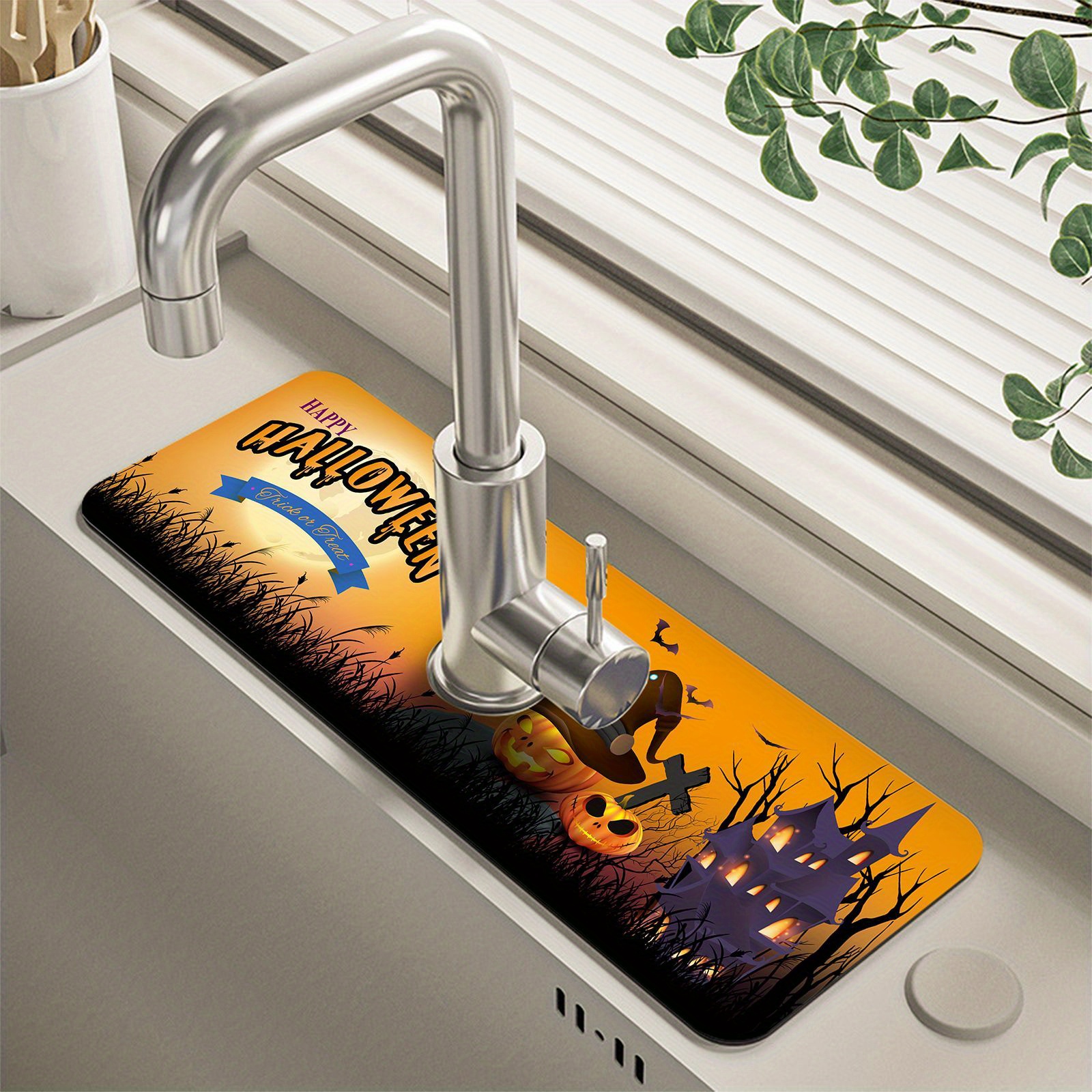 Sink Faucet Counter Top Water Absorbent Pad, Non-slip Waterproof