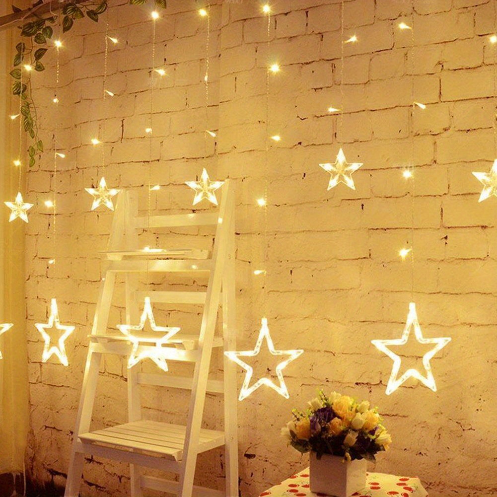 1 pack star led curtain light for indoor and outdoor christmas decoration romantic sun star curtain light for wedding and christmas decoration details 0